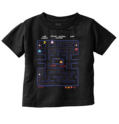 Pacman Game Over Retro Video Gaming Toddler Boy Girl T Shirt Black
