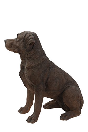 Estatua Labrador Retriever sentado color marrón miniatura 4