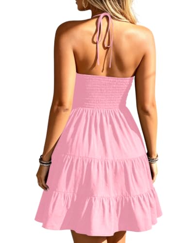 Image of SOLY HUX Women's Summer Mini Dress Halter Backless Flowy Cami Sundress