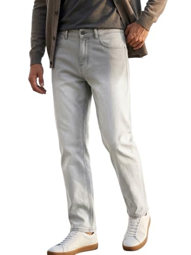 Image of Urbano Fashion Men's Straight Fit Heavy Washed Faded Denim Jeans Stretchable