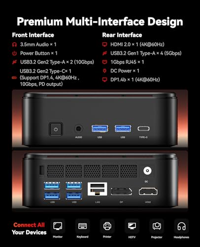 Image of KAMRUI E3B Mini Gaming PC, Mini PC AMD Ryzen 7 7730U (Beat Ryzen 7 5825U, Max 4.5GHz 8C /16T) Micro Desktop Computers 16GB RAM 1TB SSD, WiFi 6, BT5.2, Triple Display 4K@60Hz for Office Home