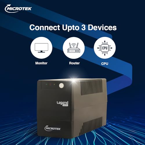 Image of Microtek Legend 1600 Line Interactive UPS 1600VA /960W | Microprocessor Based UPS for Gaming PC, Desktop & Home Office | Power Backup & Protection | 2 Year Electronics Warranty + 1 Year Battery