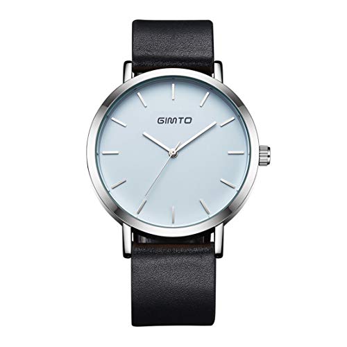 Montre en acier inoxydable et cuir au design mode raffiné