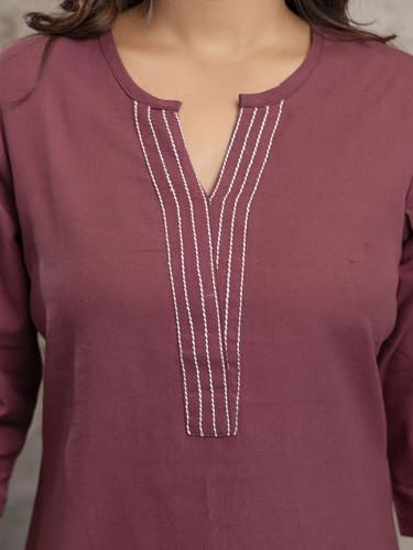 Image of Elegant Short Kurti for Women - 3 /4 Sleeves | Round Neck | (S to XXL)