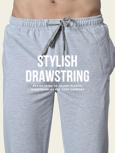 Image of FITINC Regular Fit Cotton Lower Trackpant for Men with Zipper Pockets
