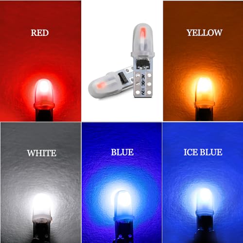 YOUNLEN T5 LED Bulbs, 2721 27 37 286 PC74 LED Bulb, for Car Interior Light Dashboard Auto Instrument Lamp Replacement, 12V 0.6W 40LM 3014 Chips, Pack of 10（Blue） - Image 2