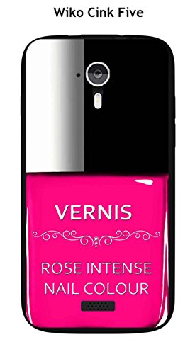 Onozo Coque Wiko Cink Five Design Vernis Rose Intense