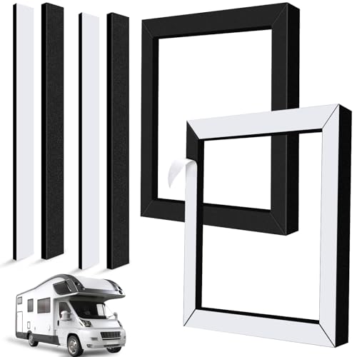 Convivium 14' x 14' Universal RV Roof Air Conditioner Gasket, Self-Adhesive Closed-Cell EPDM Foam Seal, Leak-Proof Compression RV AC Gasket for Camper Roof, Easy Install, Clean Removal，2 Packs