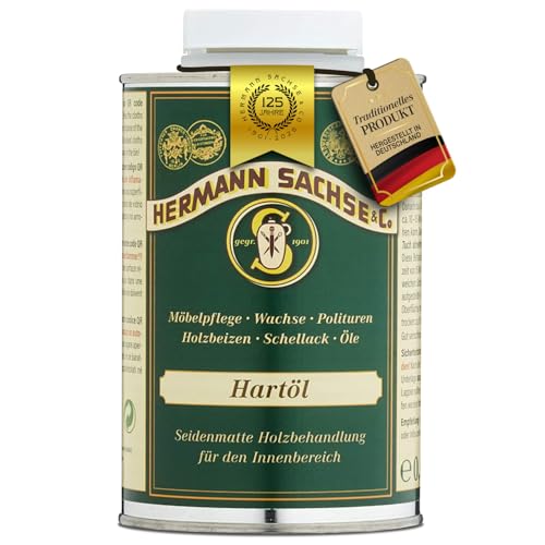 Hartöl für Eiche Nussbaum Akazie Buche - transparentes Holzöl zur Pflege im Innenbereich Arbeitsplattenöl - Öl für Tische - Möbelöl auf Basis Leinölfirnis 500ml