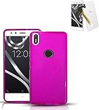 Todobarato24h Funda TPU Lisa Compatible con BQ AQUARIS X5 Plus Rosa + Protector DE Cristal Templado