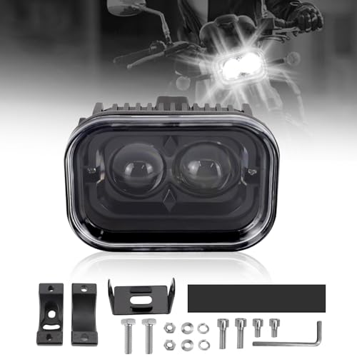 4 Inch Universal Motorcycle Headlight Square Retromotorcycle LED Headlight with DRL Halo Hi/Lo Beam Driving Light Work Lights for Motorcycle ATV Truck E-Bike (1 Piece)