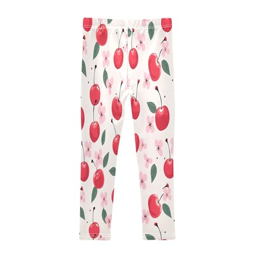 Toddler Girls Leggings Printed Yoga Pants Leggings Red Cherry Pink Floral for Kids2