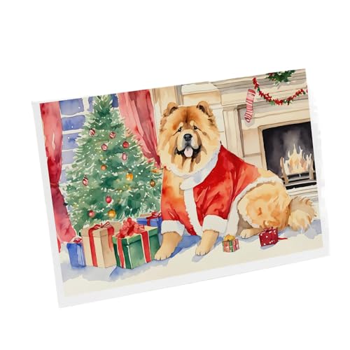 Caroline's Treasures DAC1331GCA7P Chow Chow Christmas Greeting Cards and Envelopes Pack of 8 Blank Cards with Envelopes Whimsical A7 Size 5x7 Blank Greeting Cards