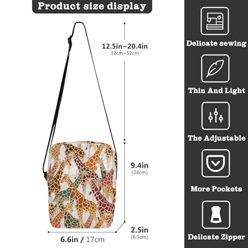 KLL Brown Cartoon Animal Giraffe messenger bag for men Vegan Leather men shoulder bag Shopping Ladies Shoulder Handbags3
