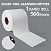 Synvicovan Jumbo Roll Industrial Cleaning Wipes, Super Absorbent Heavy Duty Cloths, White (1 Roll of 500 Sheets, 12