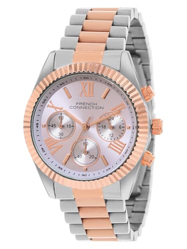 Image of French Connection Chronograph Purple Round Dial Stainless Steel Strap | Casual | Premium | Sunray Feature | Wrist Watch for Women - FCM06RTM