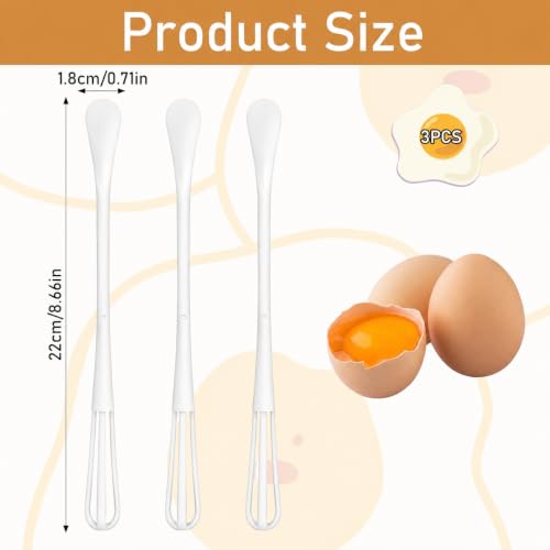 Image of Multifunctional mini Whisk,mini Spoon,Small whisks for Cooking,Tiny Whisk 8 Pieces,mini Small wisk,for Blending,Whisking,Beating Ingredients, Mixing Sauces (8, White)