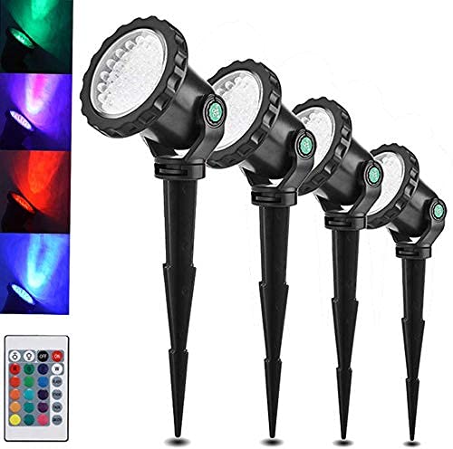 Lemonbest Set di 4 luci RGB IP68 Telecomando