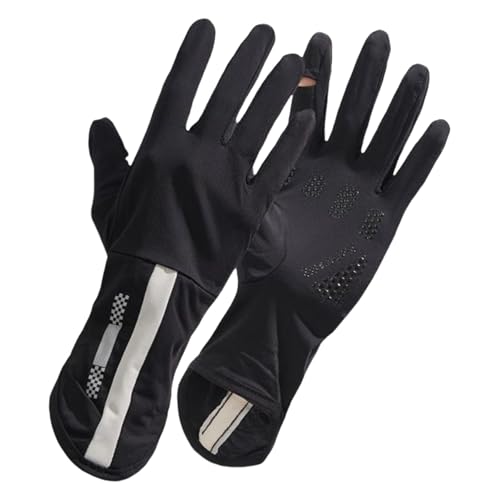 Guantes de protección solar para exteriores, guantes de ciclismo de longitud extendida, guantes de conducción de seda de hielo, guantes largos y delgados para mujeres y hombres, guantes transpirables