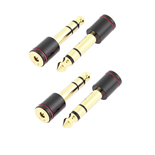 Adaptador audio 3.5mm hembra a 6.35mm macho 4 piezas miniatura 1