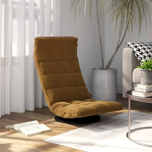 RCODSSK Drehbarer Relaxsessel fürs Wohnzimmer, Bodenstuhl mit 5-Fach Verstellbarer Rückenlehne und Klappdesign, Bodenliege mit Metallgestell und Schaumstoffpolsterung, Drehbarer
