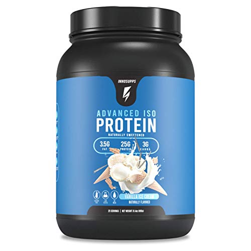 InnoSupps Advanced Iso Protein | 100% Whey Isolate Protein Powder | No Artificial Sweeteners| Low Fat, Low Carbs | 25g of Protein | Hormone Free, Gluten Free, Soy Free | (Vanilla Ice Cream)