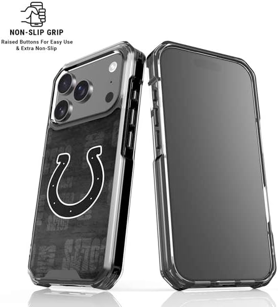 Skinit Clear Phone Case Compatible with iPhone 17 Pro Max - Officially Licensed NFL Indianapolis Colts Black & White Design