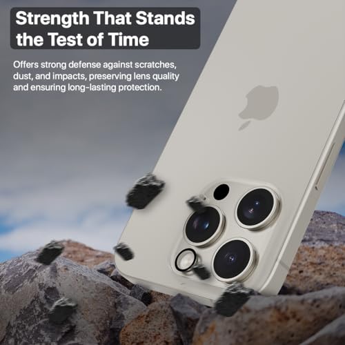 Image of CASEGEAR Clear Camera Lens Protector Compatible With iPhone 16 Pro /16 Pro Max | HD Clarity | Scratch Resistant | Complete Coverage | Easy Installation