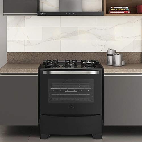 Fogão 5 Bocas Electrolux Preto Automático com Mesa de Vidro e Tripla Chama (76SPV) - Bivolt Bivolt