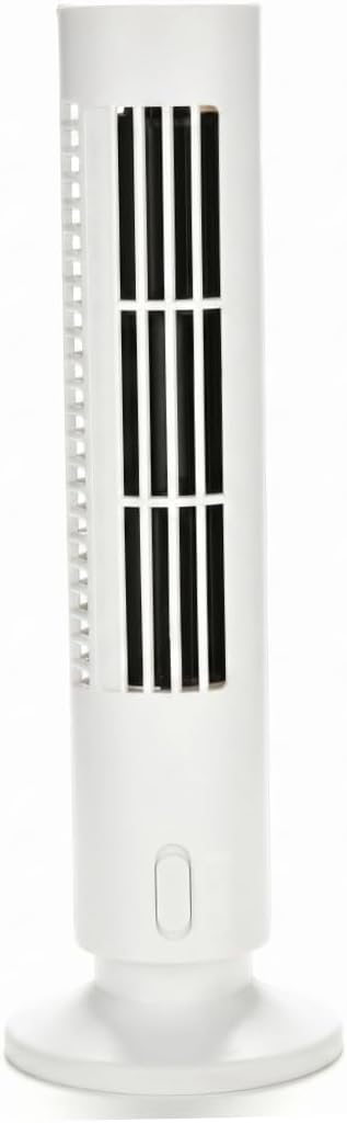 Small Tower Fan, Bladeless Mini Tower Fan with 2-speed Settings Usb Fans That Blow Cold Air Quiet Operation & Energy Efficient, Black (10.5x33cm).