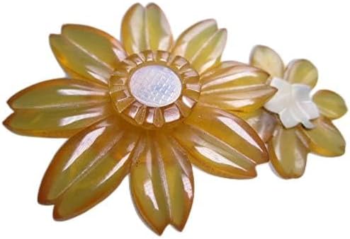 アンティーク 本鼈甲 螺鈿細工 菊花の可愛い帯留め アンティーク 本