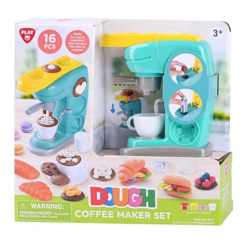 Machine à café en argile Playgo, coffret créatif 4 tons idéal pour un anniversaire