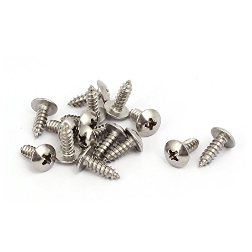 Sourcingmap M4x12mm Thread 316 Stainless Steel Truss Phillips Head Self Tapping Screw 15pcs
