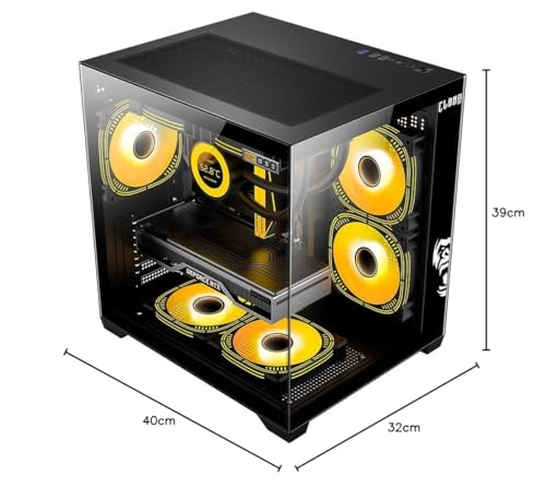 Gabinete Gamer Aquário Lateral Vidro Espaçoso Grande Preto - Imagem 9