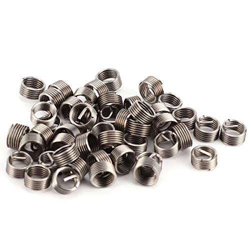 Respicefinem 50pcs Thread Repair Insert Kit 304 Stainless Steel Thread Repairing Tool Ideal for Low Strength Engineering Materials Like Aluminum Alloy Zinc Alloy Copper Plastic