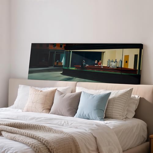 Toile Nighthawks reproduction réaliste grand format 55x110cm impression haute définition sans cadre
