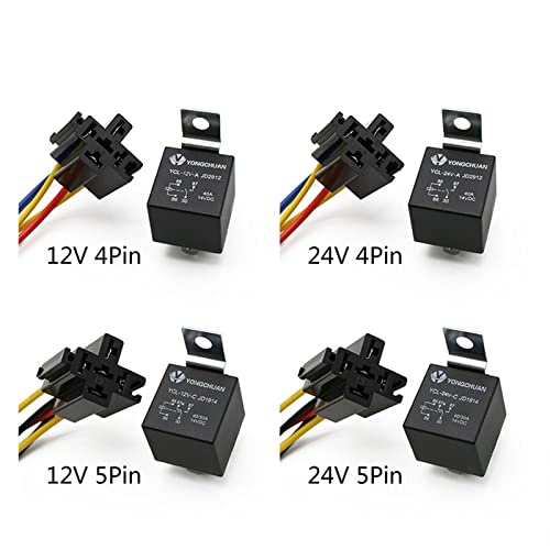 Relé de coche 12V 24V 4pin 5pin 40A con terminales de cobre automáticos 4