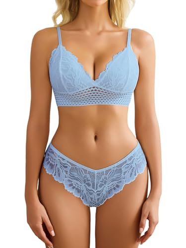 Image of Avidlove Lingerie Set for Women Sexy Lace Bra and Panty Sets 2 Piece Lace Bralette Set