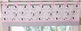 GEENNY One Window Valance, Pink Gray Elephant