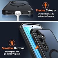 OWKEY für Samsung Galaxy A35 5G Hülle, Magnetisch Samsung A35 Handyhülle mit Schutz Glas Dünn Militärschutz Schutzhülle Case für Samsung Galaxy A35 (Schwarz) – Ansicht 5