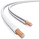 deleyCON 25m Lautsprecherkabel Boxenkabel 2x 1,5mm² Kupferüberzogenes Aluminium CCA Polaritätskennzeichnung 2x48x0,20mm Litze BauPVO/CPR - Weiß