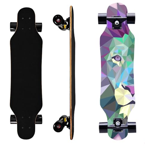 31 Inch Small Longboard Carving Cruising Skateboard for Kids Teens Adults...