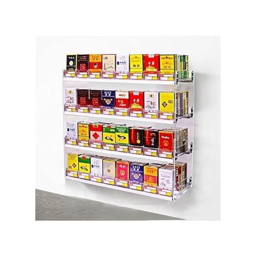 Présentoir à cigarettes avec plateau pousse-cigarettes automatique contre le désordre