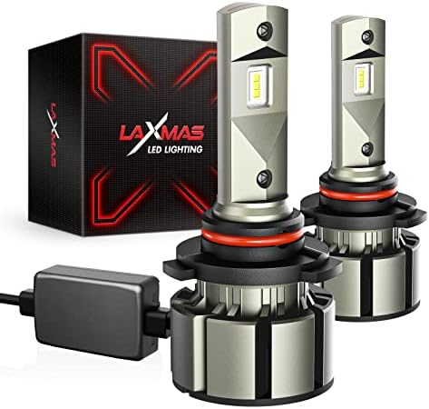 Laxmas 9005/HB3 LED Light Bulbs, 18000 Lumens 70w 600% Brightness 6500k Cool White, Plug and Play LED Bulbs, High Beam Halogen Replacement Conversion Kit, Pack of 2