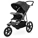 Moby-System Runner Mountain Dreirad-Kinderwagen mit Regenschutz, 15 kg Belastbar - Kinderwagen Zubehör Set mit 5-Punkt-Gurt, Reflektoren, Sichtfenster & Ablagekorb - Schwarz