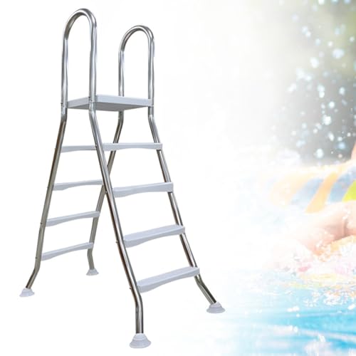 BOTOWI Seleccione A-Frame Heavy Duty 85cm, 110cm, 135cm sobre la Escalera del Suelo, Escalera de Piscina, Escalera de Acero Inoxidable 304, 500 LB escaleras,52in