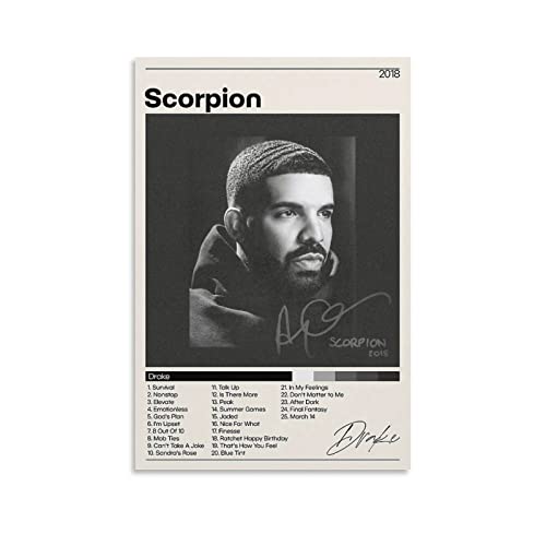 Drake Poster Scorpion Album Music Canvas Art Poster And Wall Art Modern Family Bedroom Office Dorm Decor Gift 12x18inch(30x45cm)