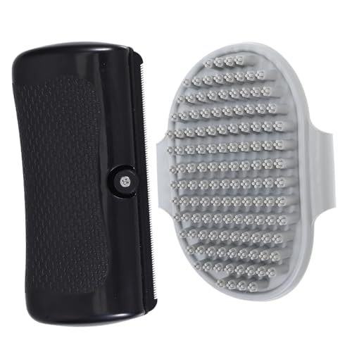 Hemoton Pet Hair Removal Comb Set 2pcs Dog Grooming Brush Cat Comb Pet Grooming Accessories Thinning Blade Gentle on Skin
