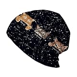 Cat Holiday Beanie for Women Slouchy Mens Winter Hat Skull Cap Knitted Hat Cancer Headwear Accessories for Women