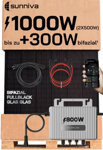 SUNNIVA® 1000W Balkonkraftwerk mit 800W Wechselrichter ECOFLOW